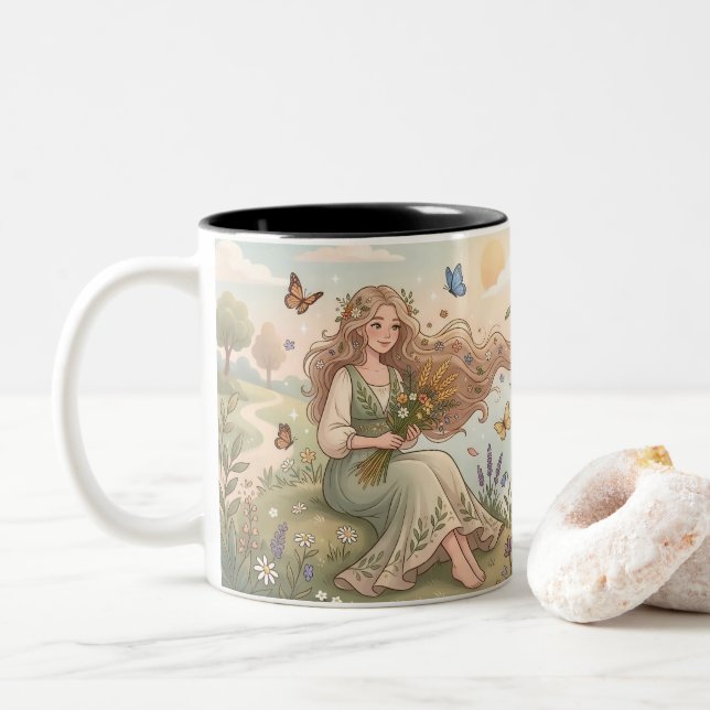 Taza Bicolor Personalized Virgo Zodiac Mug (Con donut)