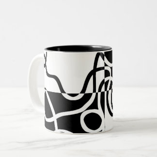 Taza Bicolor Persuasión lineal II: Resumen en blanco y negro