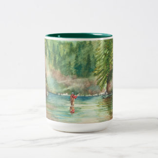 Taza Bicolor Pesca con mosca