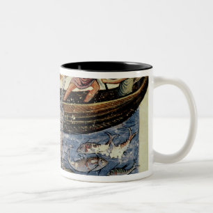 Taza Bicolor Pesca con una red