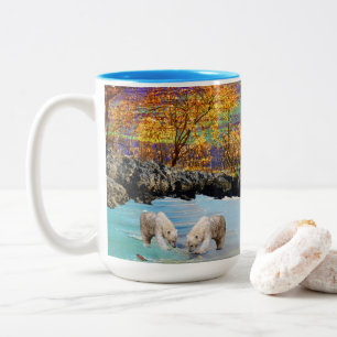 Taza Bicolor Pesca de los Osos Polares,