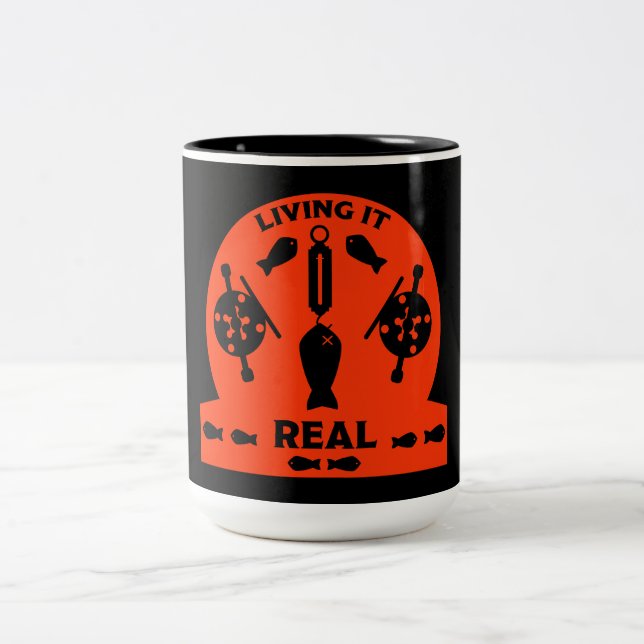 Taza Bicolor Pesca de salmón salvaje (Centro)