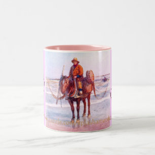 TAZA BICOLOR "PESCA DE SHRIMP EN HORSEBACK"