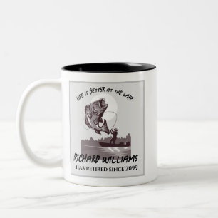 Taza Bicolor Pesca en el lago Fisherman Vintage Gift