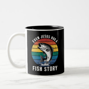 Taza Bicolor Pesca Hasta Jesús Tenía La Historia De Pescado Bas