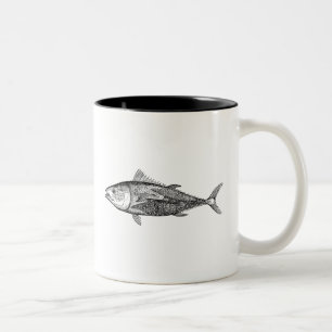 Taza Bicolor Pesca personalizada pescados de los atunes de los