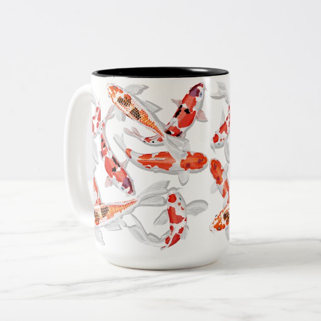 Taza Bicolor Pescado de Koi (Anverso izquierdo)