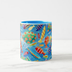 Taza Bicolor Pescado tropical