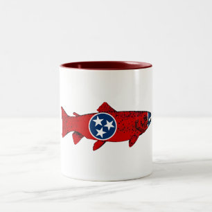 Taza Bicolor Pescado Trucha de Tennessee