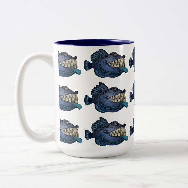 Taza Bicolor Pescados azules del "robot" con actitud (Izquierda)