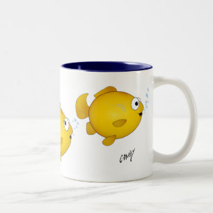 Taza Bicolor Pescados del dibujo animado