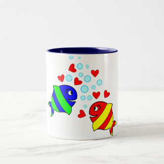 Taza Bicolor Pescados en amor