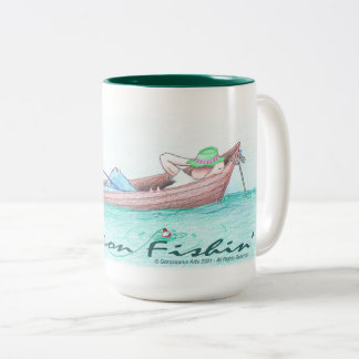 Taza Bicolor Pescando ambición 