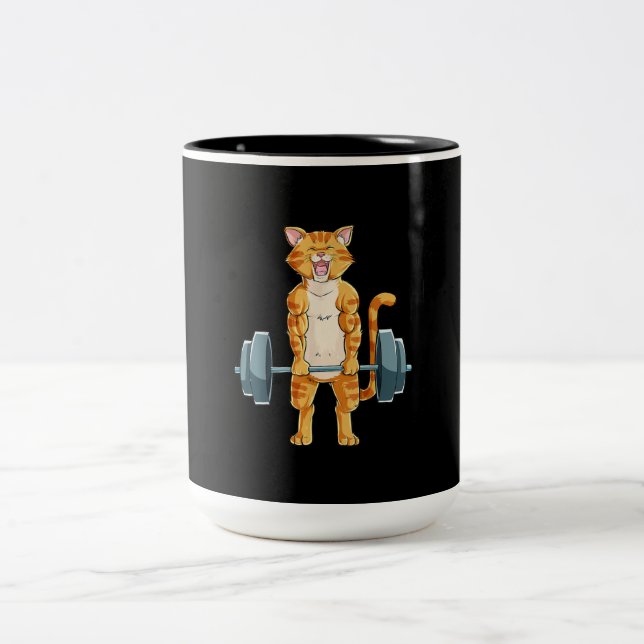 Taza Bicolor Pesos de Levantamiento del Gimnasio de Levantamien (Centro)