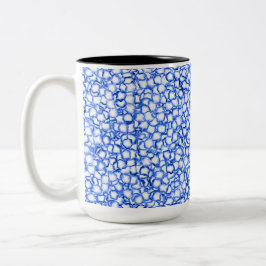 Taza Bicolor Petales azules generados por computadora