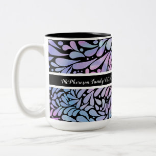 Taza Bicolor Pétalos de color de sirena contemporánea
