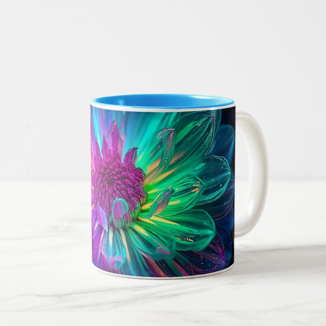 Taza Bicolor Pétalos de Prisma Macro (Anverso derecho)