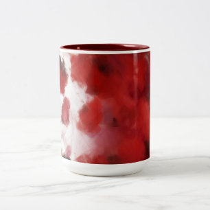 Taza Bicolor Pétalos de rosa roja pintura de arte - Mug