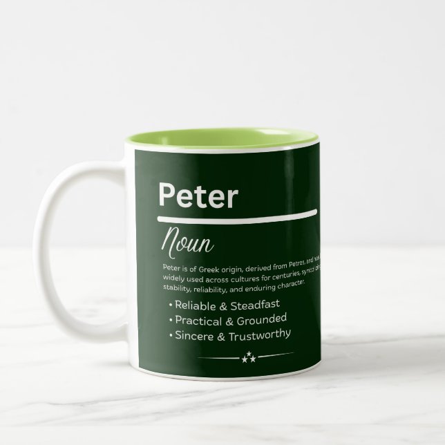 Taza Bicolor Peter Personalized Name (Izquierda)