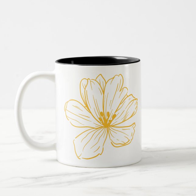 Taza Bicolor Petite fleur jaune - Kook Art (Izquierda)