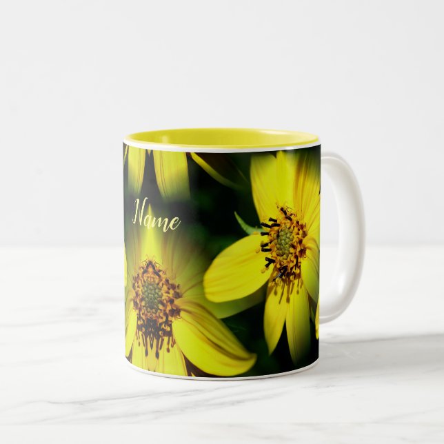Taza Bicolor Petite Sunflowers Personalizado (Anverso derecho)