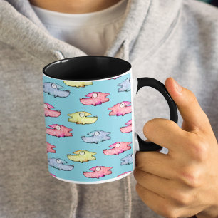Taza Bicolor Pez nadando feliz y colorido
