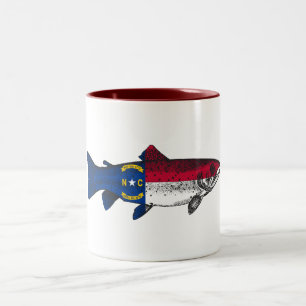 Taza Bicolor Pez Trucha de Carolina del Norte