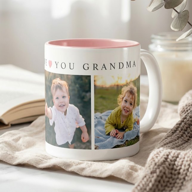 Taza Bicolor Photo Love You Grandma (Subido por el creador)