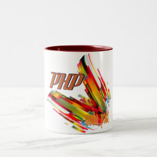 Taza Bicolor PHP remolino multicolor del código