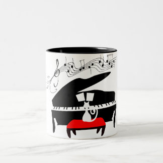 Taza Bicolor Piano gato