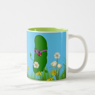 Taza Bicolor Pickle Con Gafas Rosa