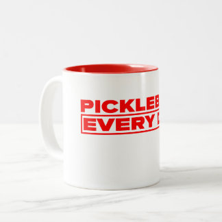 Taza Bicolor Pickleball Everyday White and Red Mug