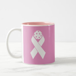 Taza Bicolor Pickleball Superviviente de Cáncer de Seno