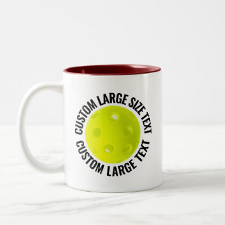 Taza Bicolor Pickleball & Texto Grande MAROON 11oz Personalizad