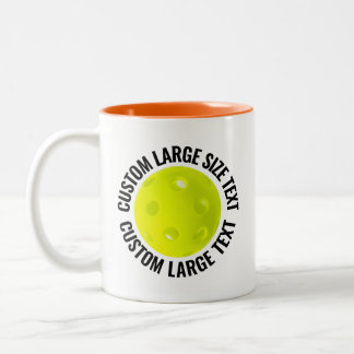 Taza Bicolor Pickleball & Texto Grande NARANJA 11oz Personaliza