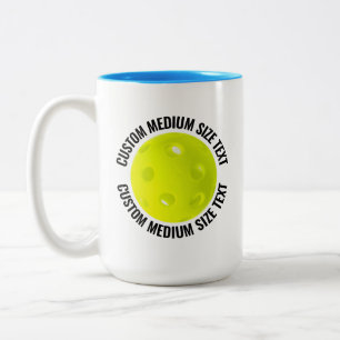 Taza Bicolor Pickleball & Texto Mediano AZUL CLARO 15oz Persona