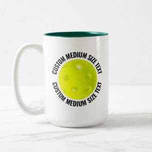 Taza Bicolor Pickleball & Texto Mediano VERDE CAZADOR 15oz Pers