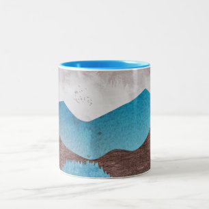 Taza Bicolor Picos de montaña azul