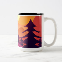Taza Bicolor Picos pacíficos al atardecer