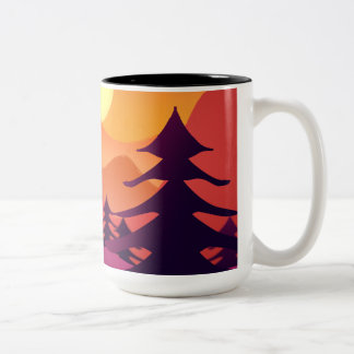 Taza Bicolor Picos pacíficos al atardecer