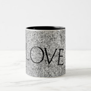 Taza Bicolor Piedra tallada en "Amor"