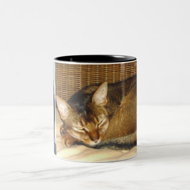 Taza Bicolor Piel rubicunda del gato abisinio (Centro)
