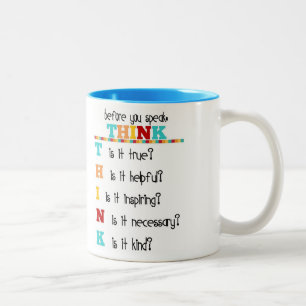 Taza Bicolor Piense antes de que usted hable