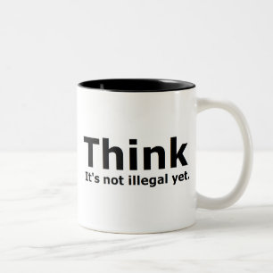 Taza Bicolor Piense que no es engranaje ilegal con todo