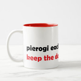 Taza Bicolor Pierogi cada día, mantener al médica lejos de la t