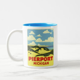 Taza Bicolor Pierpont Michigan Vintage