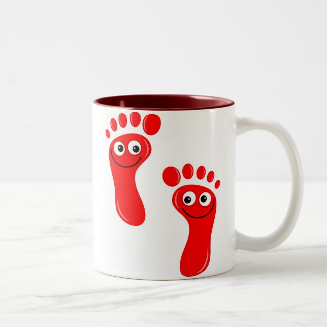 Taza Bicolor Pies rojos felices (Derecha)