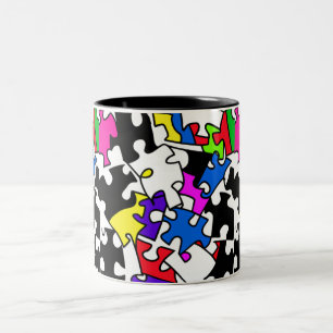Taza Bicolor Piezas de rompecabezas
