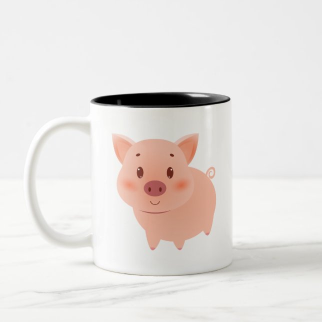 Taza Bicolor Piggy Cute (Izquierda)
