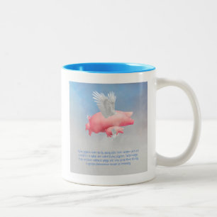 Taza Bicolor Piglets voladores